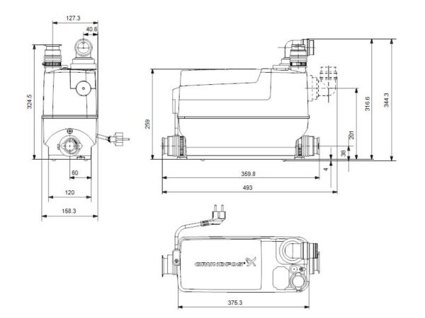 minipumpla Grundfos Sololift2 C-3 0,64kW 230V