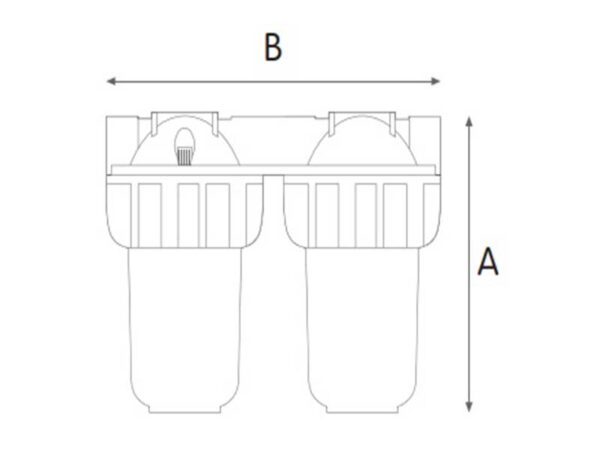 Veefilter Atlas Duplex Mignon 5″ 2-ne, ½” ühendus