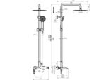 dušisüsteem Rubineta Olo + Ultra-10 BK Swivel segisti