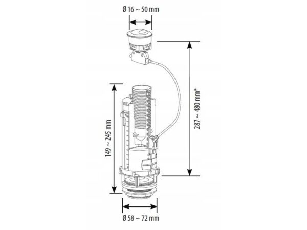 loputuskasti sisu SIAMP 2-süsteemne OPTIMA-50 3/5L (universaalne)