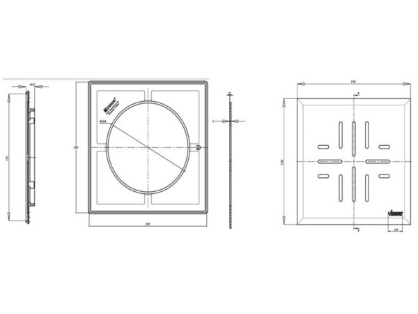 trapikaan roostevaba Vieser 200x 200mm