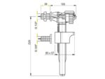 loputuskasti sisselaskeklapp AlcaPlast 3/8″ küljelt ühendusega