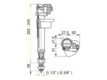 loputuskasti sisselaskeklapp AlcaPlast 3/8″ alt ühendusega (messing keere)