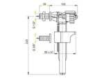 loputuskasti sisselaskeklapp AlcaPlast 3/8″ küljelt ühendusega (messing keere)