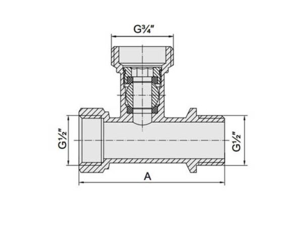 ProFactor kraan-kolmik sise- väliskeermetega 1/2″sk -3/4″vk -1/2″vk