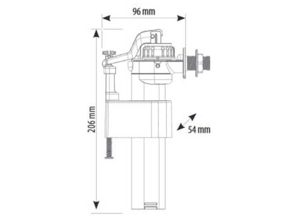 loputuskasti sisselaskeklapp Siamp 3/8″ küljelt ühendusega (messing keere)