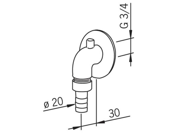 Oras pesumasina kanalisatsiooniliides ¾”vk -19mm 173