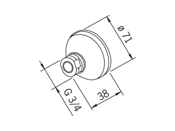 Oras vase seinakand läbi seina G ¾” x D12mm 204740