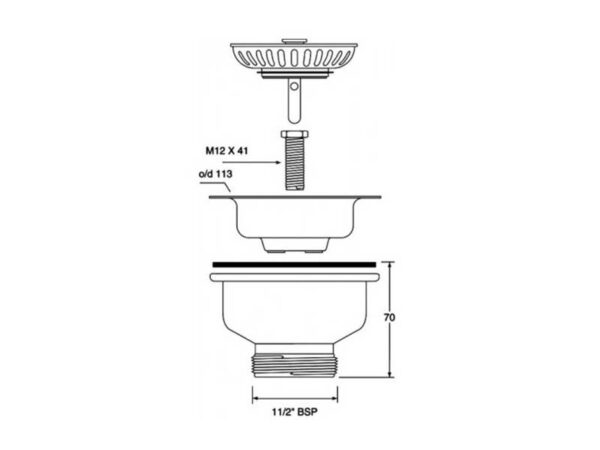 McAlpine äravoolupesa 1½” sõelaga