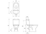 wc pott Cersanit Merida 3/6 L. valge, 2-süsteemne tahavooluga