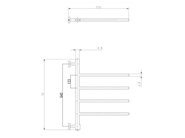 elektriline käterätikuivati NL-ERC7157 pööratav H=710mm, L=570mm, 50w