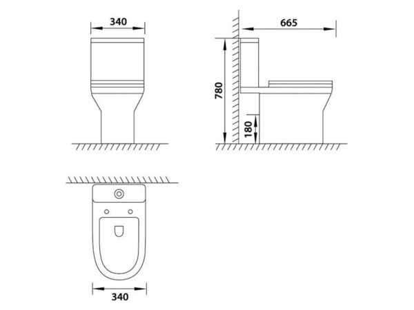 wc pott Vento Eland 3/6L tahavooluga, Soft Close prill-laud