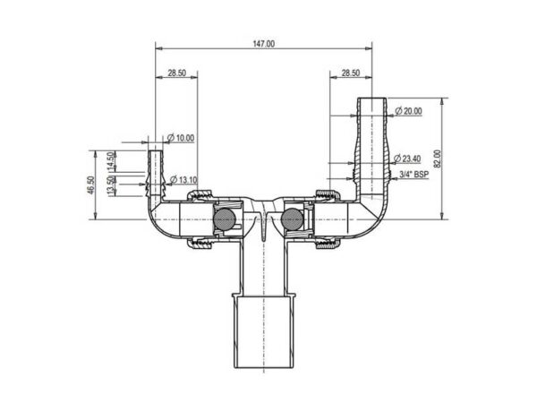 McAlpine pesumasina sifoon 2-ne 32/40mm 10/13mm – 20/23mm korgiga