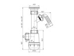 sifoon köögivalamule Ani Plast A1000 1.½” x 40mm restiga + pesumasina ühendus