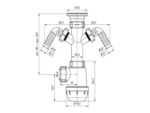 sifoon köögivalamule Ani Plast A1100 1.½” x 40mm restiga + 2 pesumasina ühendust