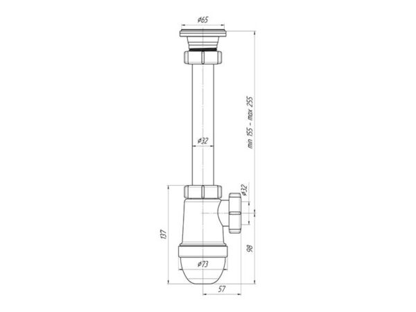 Ani Plast B1000EU sifoon valamule 1.¼” x 32mm restiga