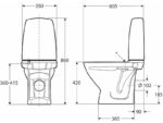 wc pott Ifö SIGN 6832 2-süsteemne tahavooluga 90°