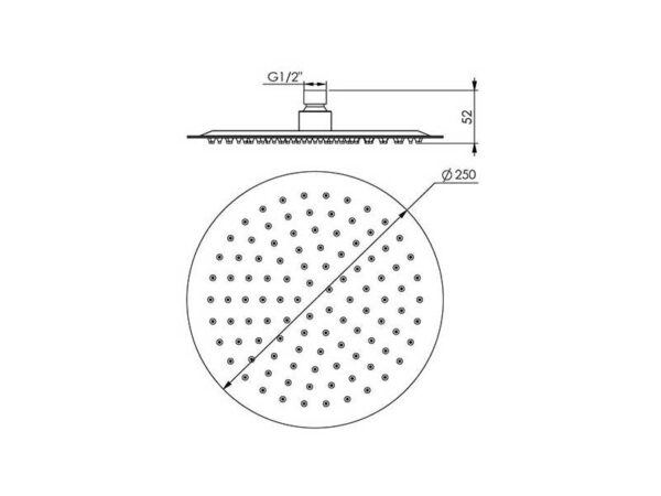 must üladušš Rubineta OLO D250 BK 25cm seinatorule