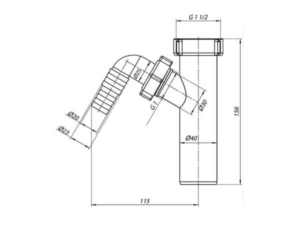 Ani Plast M140EU sifooni pesumasina väljavõte 1.½” x 40mm