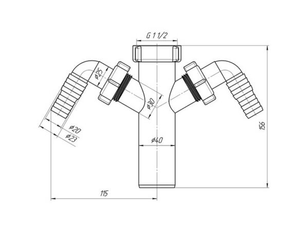 Ani Plast M145 sifooni pesumasina väljavõte 2-ne 1.½” x 40mm