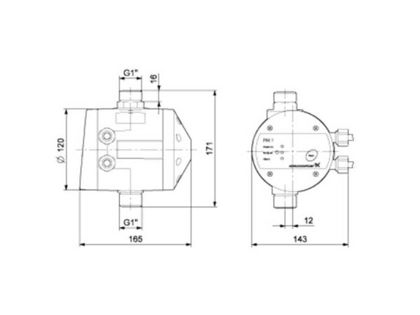 surveregulaator Grundfos PM1 2,2 bar