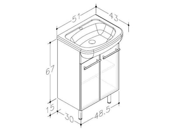 valamukapp Raguvos Baldai QUADRO QA50 valamuga 51cm