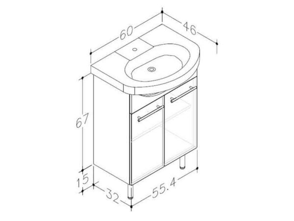 valamukapp Raguvos Baldai QUADRO QA60 valamuga 60cm