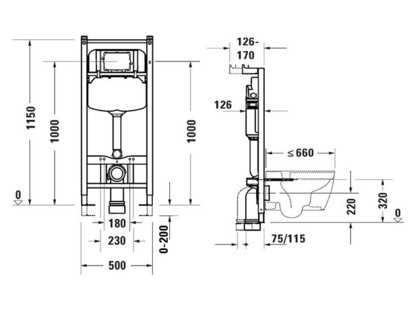 WC komplekt Duravit DuraSystem, Architec Rimless 3-6 L