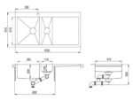 AquaSanita Luna LUN151M-L köögivalamu 2-auguga 100,0 x 51,0cm