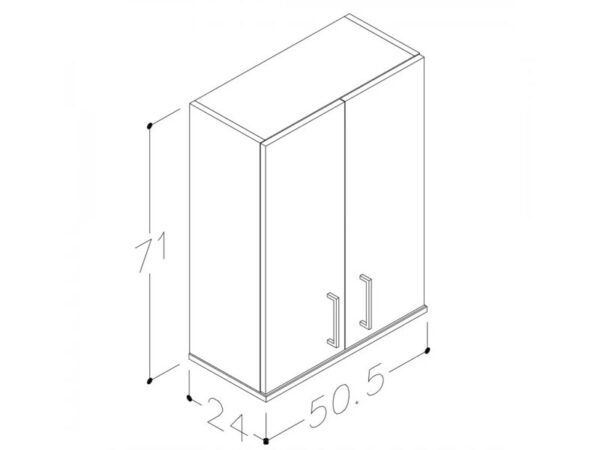 seinakapp Raguvos Baldai PRO PVU50 MB laiusega 50cm, 2-uksega valge