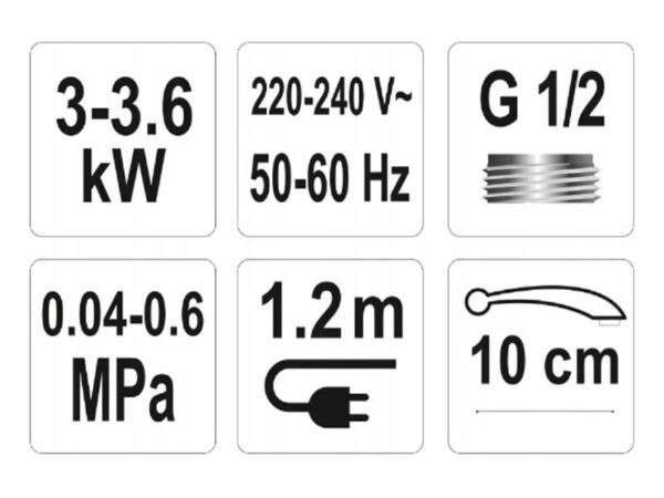 kiirsoojendiga segisti FALA 3kw 10cm valge