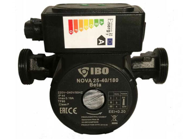 energiasäästlik tsirkulatsioonipump kütteveele IBO Nova 25-40 180mm