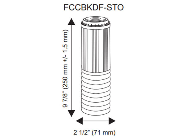 AquaFilter kombineeritud granuleeritud aktiivsöega, KDF-ga mikrokiudelement FCCBKDF-STO 10″