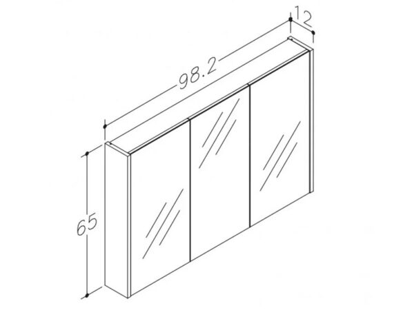 peegelkapp KAME riiulitega valge 98,2x65cm