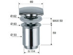 Nord äravoolupesa Click-Clack 1¼” kroom messing kandiline 69mm ülevooluavaga