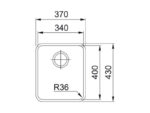 Franke Aton ANX 110-34 roostevaba valamu harjatud 37,0 x 43,0cm süvistatav