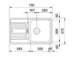 Franke Euroform EFX 614-78 roostevaba valamu 78,0 x 47,5cm süvistatav