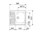 Franke Eurostar ETN 611-58 roostevaba valamu 58,0 x 51,0cm süvistatav