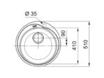 Franke Ronda ROX 610-41 roostevaba valamu ø51,0cm süvistatav