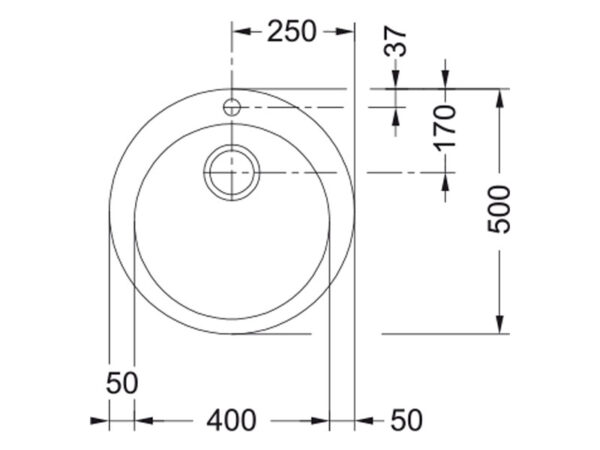 Franke Single 1 SIN 610-50 Tektoniit Carbon must köögivalamu ø50cm