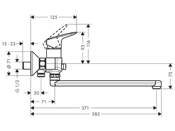 Hansgrohe Logis dušisegisti kroom 30cm jooksutoruga